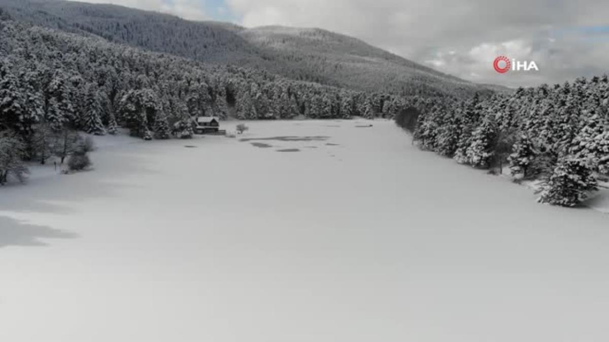 Son dakika haberi! Gölcük Tabiat Parkı gölü buzla kaplandı
